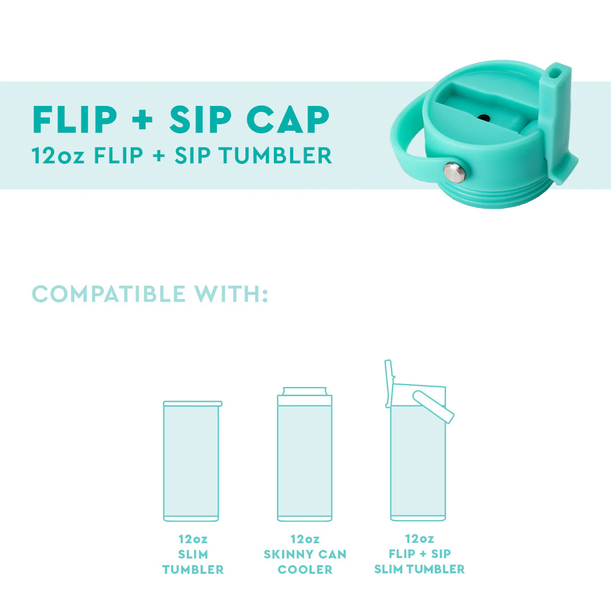 Black Flip + Sip Cap 12oz Slim Tumbler - Image 4