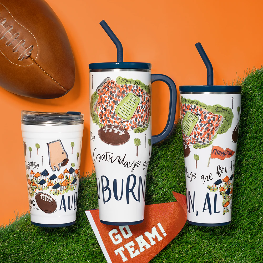 Saturdays in Auburn Straw Tumbler 32oz - Image 3