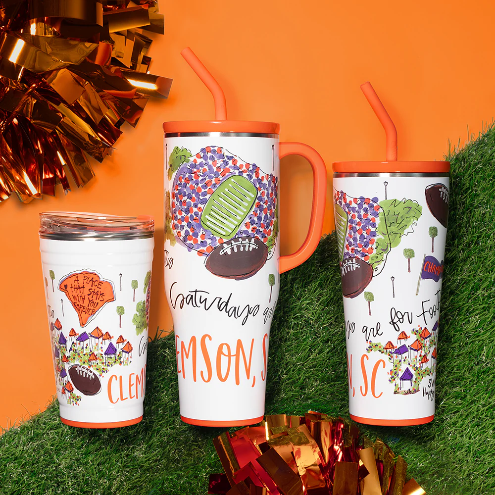 Saturdays in Clemson Straw Tumbler 32oz - Image 3